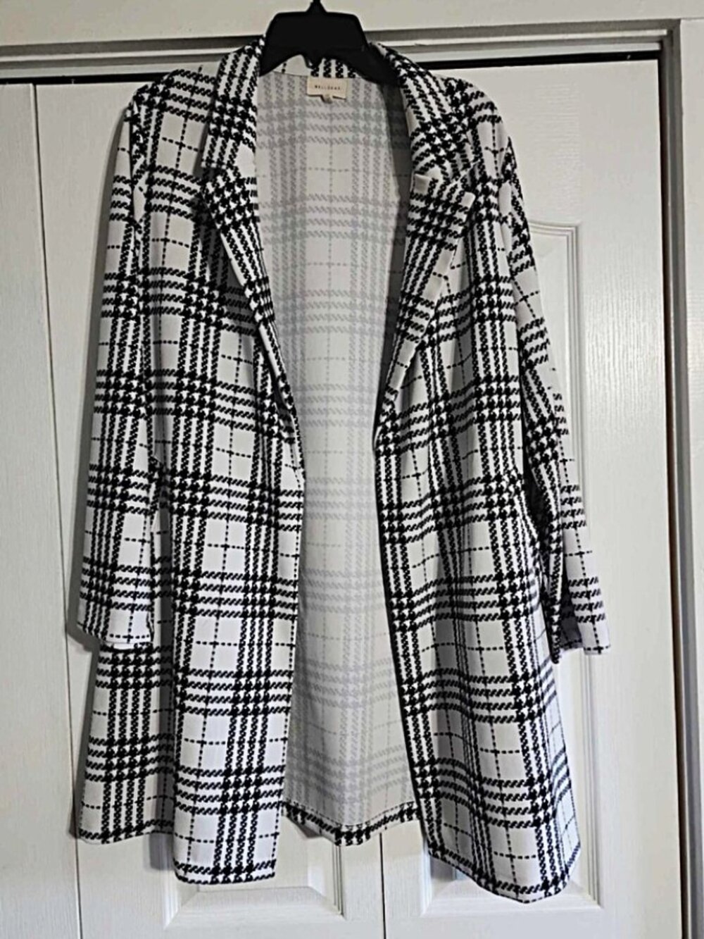 NWT Melloday Open Plaid Lightweight Coat 2X